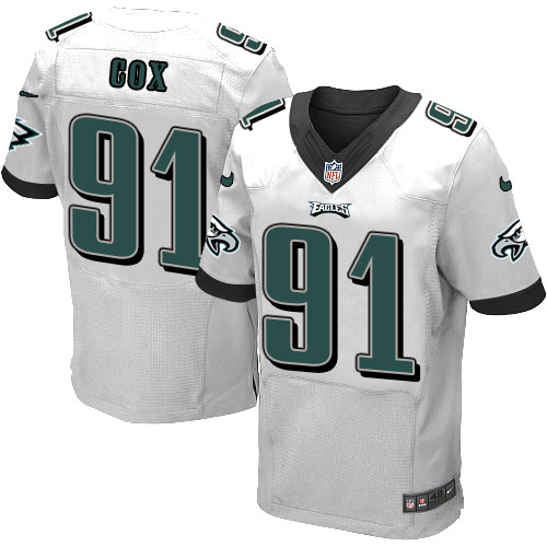 Men's Elite Fletcher Cox Nike Jersey White Road - #91 NFL Philadelphia Eagles